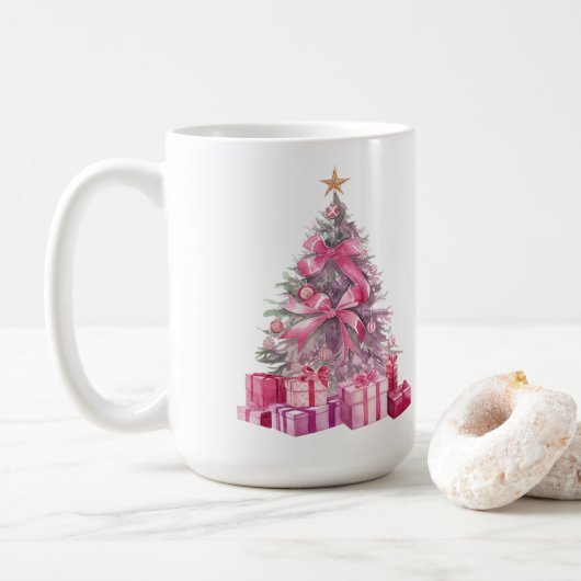 Waterverf kerstboom koffiemok (Met donut)
