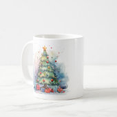 Waterverf kerstboom koffiemok (Voorkant links)
