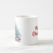 Waterverf kerstboom koffiemok (Center)