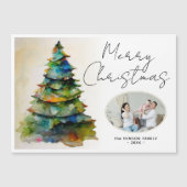 Waterverf kerstboom Kunstfoto Magnet (Voorkant)