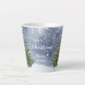 Waterverf 🎄 kerstboom lantaarn geschenken latte mok (Voorkant)