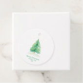 Waterverf kerstboom met goudsneeuw bedankjes labels (In situ)