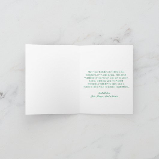 Waterverf kerstboom met goudsneeuw kaart (Binnen)