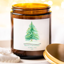 Waterverf kerstboom met goudsneeuw