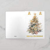 Waterverf kerstboom met jingle bells, folie wenskaart (Buiten Laag)