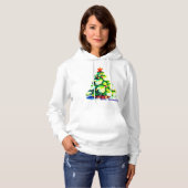 Waterverf kerstboom met sneeuw hoodie (Voorkant volledig)