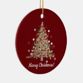 Waterverf Kerstboom met Stippen Keramisch Ornament (Rechts)