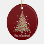 Waterverf Kerstboom met Stippen Keramisch Ornament (Links)