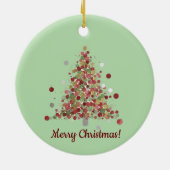 Waterverf Kerstboom met Stippen Keramisch Ornament (Achterkant)