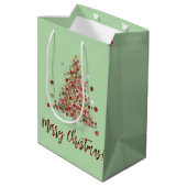 Waterverf Kerstboom met Stippen Medium Cadeauzakje (Achterkant Gekanteld)