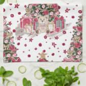  WATERVERF KERSTBOOM MET TEDDYBEREN THEEDOEK (Gevouwen)