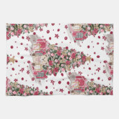  WATERVERF KERSTBOOM MET TEDDYBEREN THEEDOEK (Horizontaal)