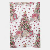  WATERVERF KERSTBOOM MET TEDDYBEREN THEEDOEK (Verticaal)