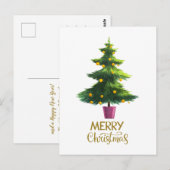 Waterverf kerstboom met versieringen briefkaart (Voorkant / Achterkant)