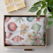 Waterverf kerstboom met versieringen tissuepapier (Geschenk)