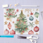 Waterverf kerstboom met versieringen tissuepapier (Craft)