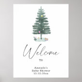 Waterverf kerstboom modern poster (Voorkant)