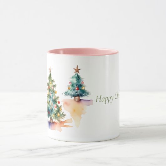 Waterverf kerstboom mok (Midden)