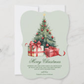 Waterverf kerstboom niet foto kerst Kaart (Voorkant)