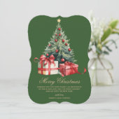 Waterverf kerstboom niet foto kerst Kaart (Staand voorkant)