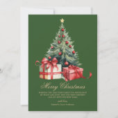 Waterverf kerstboom niet foto kerst Kaart (Voorkant)