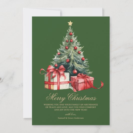 Waterverf kerstboom niet foto kerst Kaart (Voorkant)