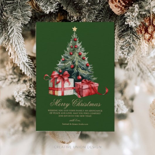 Waterverf kerstboom niet foto kerst Kaart