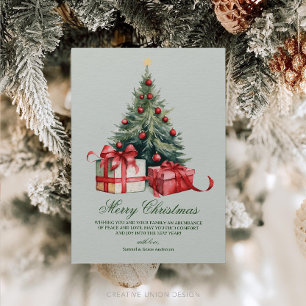 Waterverf kerstboom niet foto kerst Kaart