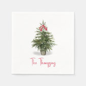 Waterverf kerstboom op maat servet (Voorkant)