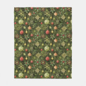 Waterverf kerstboom ornament fleece deken (Voorkant)