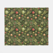 Waterverf kerstboom ornament fleece deken (Voorkant (Horizontaal))
