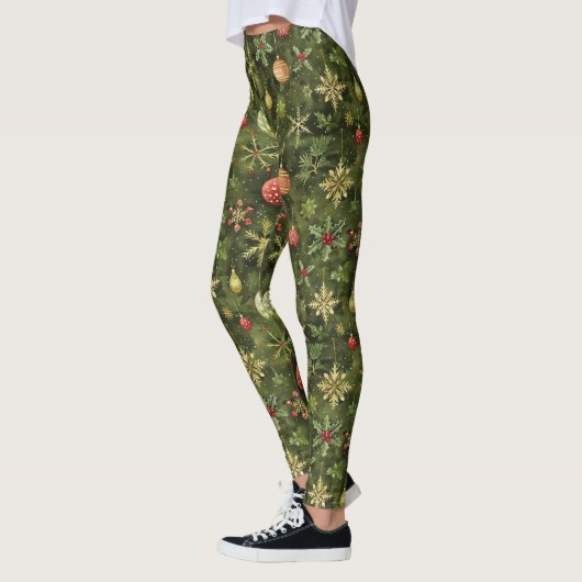 Waterverf kerstboom ornament leggings (Links)