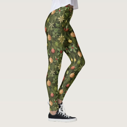 Waterverf kerstboom ornament leggings (Rechts)