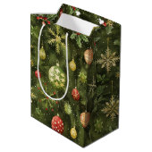 Waterverf kerstboom ornament medium cadeauzakje (Achterkant Gekanteld)