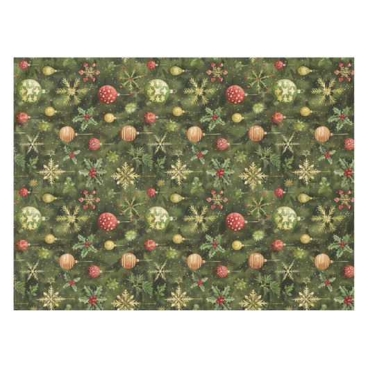 Waterverf kerstboom ornament tafelkleed (Voorkant (Horizontaal))