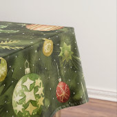 Waterverf kerstboom ornament tafelkleed (Voorbeeld)