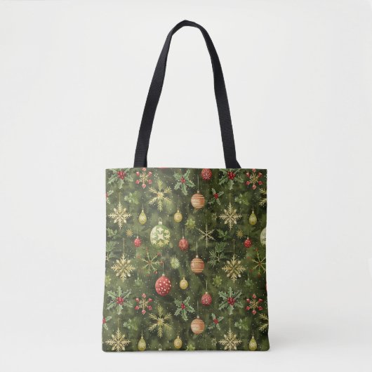 Waterverf kerstboom ornament tote bag (Voorkant)