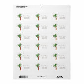 Waterverf Kerstboom Palm String Lights Etiket (Full Sheet)