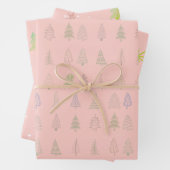 Waterverf Kerstboom Patroon Vrolijk Kerstfeest Inpakpapier Vel (In situ)