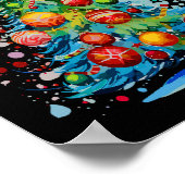 Waterverf kerstboom poster (Hoek)