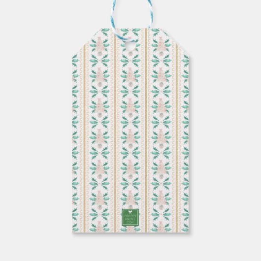 Waterverf Kerstboom Roze Grandmillennial Cadeaulabel (Achterkant)