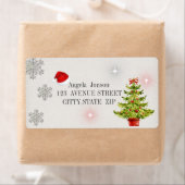 Waterverf kerstboom, Santa Hat, Glitter Etiket (Insitu)