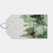 Waterverf Kerstboom Santa Horse Cadeaulabel (Achterkant Horizontaal)