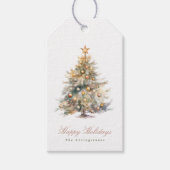  Waterverf Kerstboom Script Cadeaulabel (Voorkant)