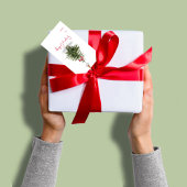 Waterverf Kerstboom Seizoen Groeten Cadeaulabel