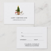 Waterverf kerstboom Snowman Cadeaubon Kortingskaartje (Voorkant / Achterkant)