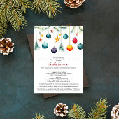 Waterverf kerstboom takken Vrijgezellenfeest Kaart