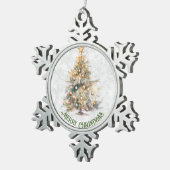 Waterverf kerstboom tin sneeuwvlok ornament (Rechts)