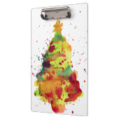 Waterverf kerstboom, twee zijkanten, gepersonalise klembord (Links)