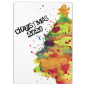 Waterverf kerstboom, twee zijkanten, gepersonalise klembord (Achterkant)